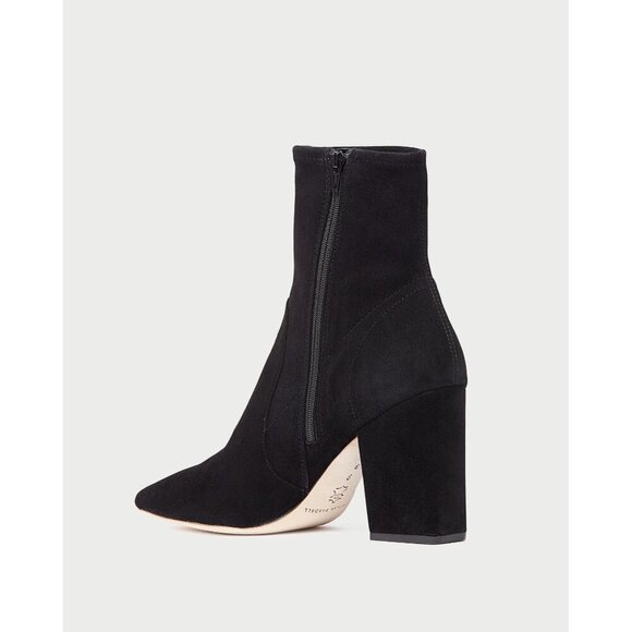 Loeffler Randall Isla Suede Slim Ankle Bootie Black Womens Size 5.5 Side Zip - Picture 2 of 10
